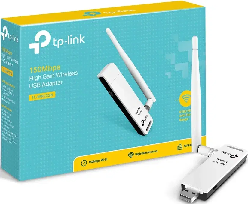 TP-Link TL-WN722N 150Mbps high gain wireless USB adapter with external antenna and retail box