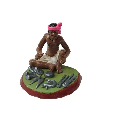 Handmade Decorative Clay Figurine|Falwala|Golu Dolls|Golu Bommai|Krishnanagar Clay 10 cm 12 cm 10 cm