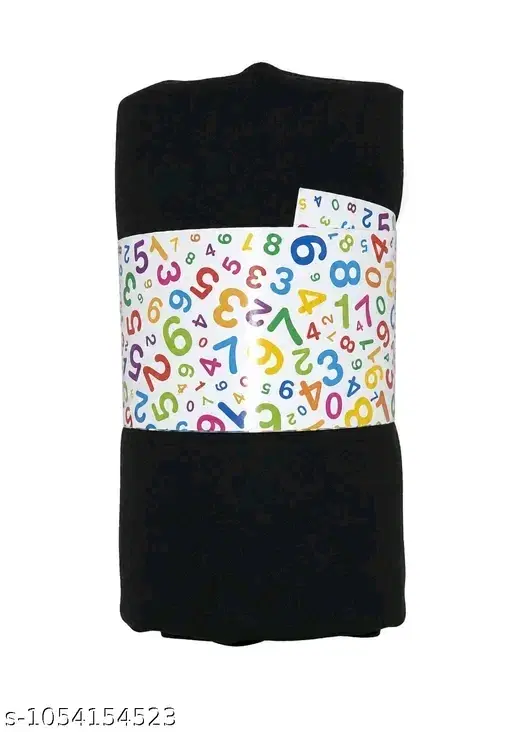 Folded black fabric bundle wrapped with a colorful number-print paper band