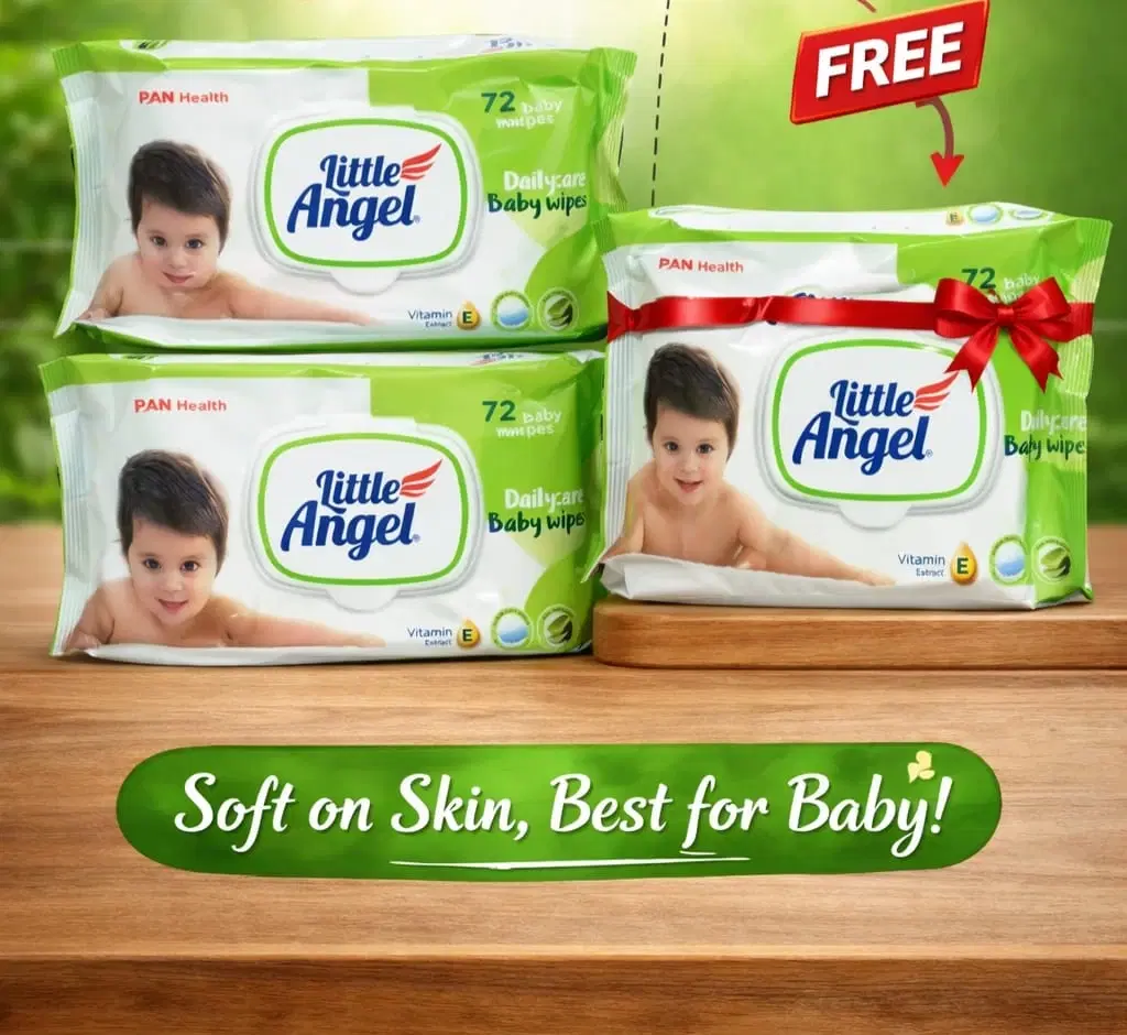 Little Angel Daily Care Baby Wipes - Pack of 3 (72 wipes each)