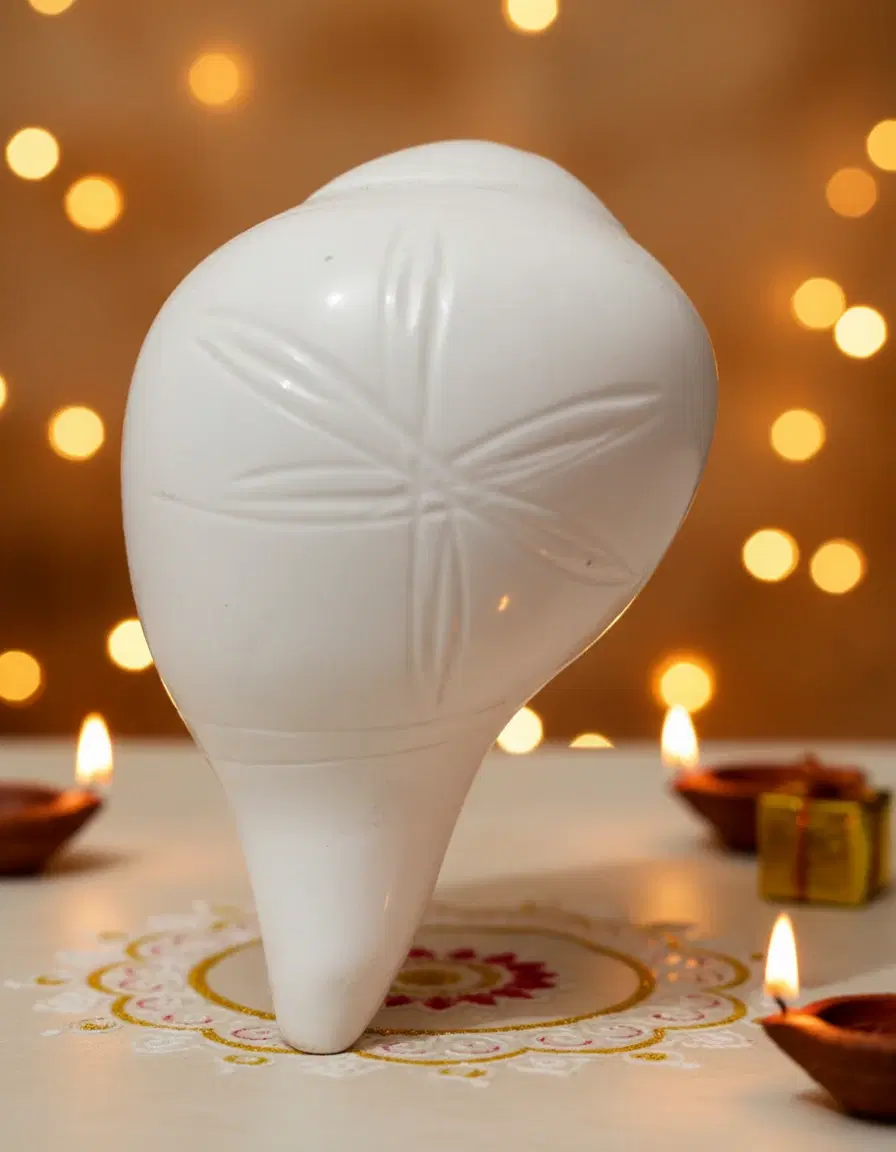 Decorative White Ceramic Conch Shell