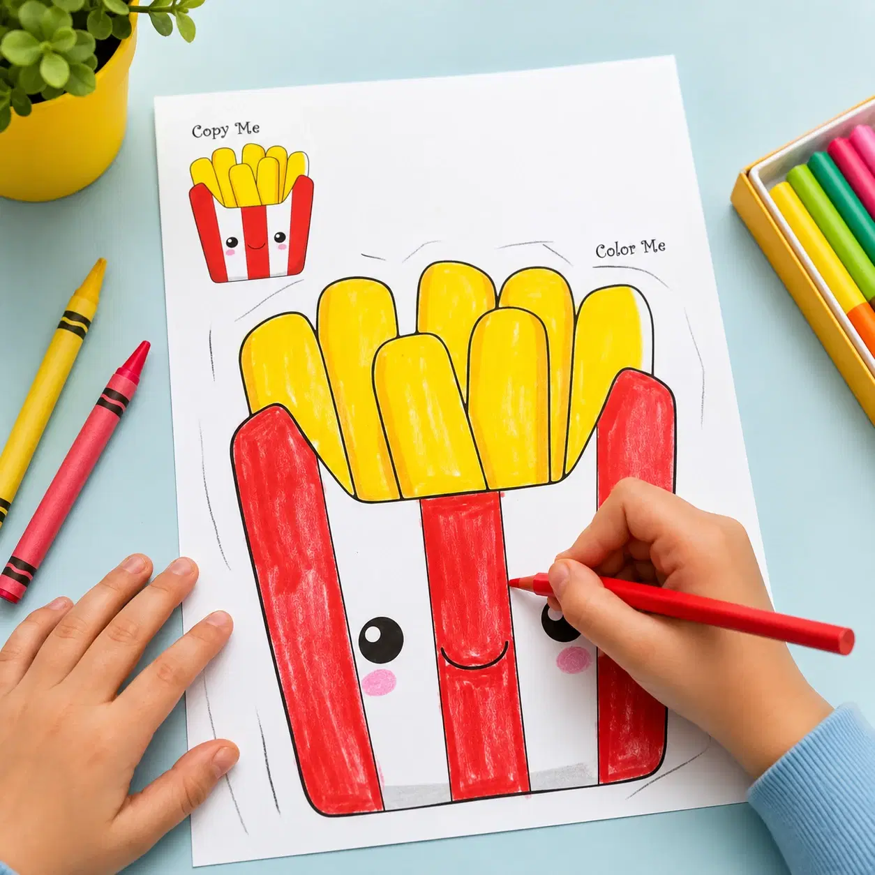 coloring time with stickers