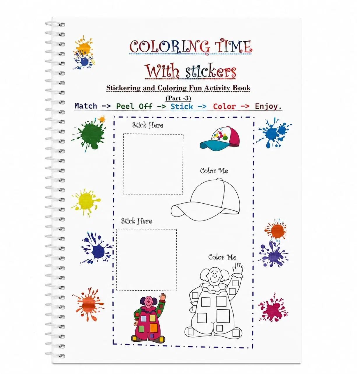 Coloring Time with Stickers Fun Activity Book Part 3