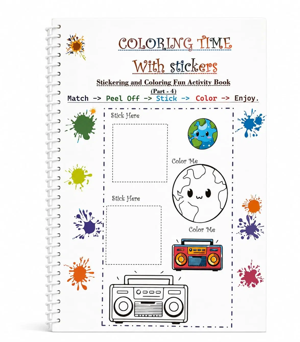 Coloring Time with Stickers Fun Activity Book - Part 4