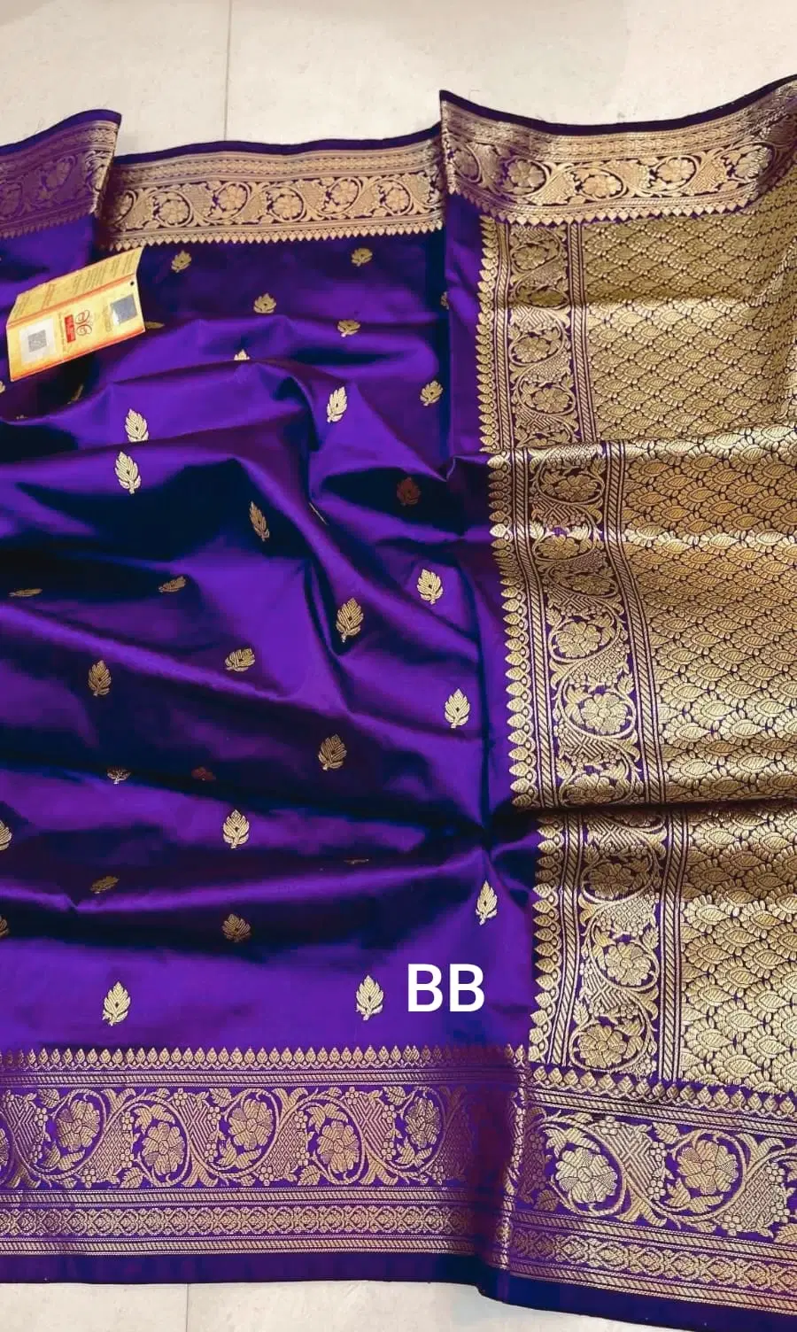 Purple Tissue Katan Silk Saree with Blouse piece