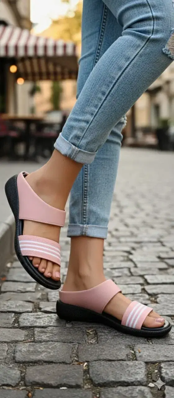 Women’s Pink 2 Pata White Sandals