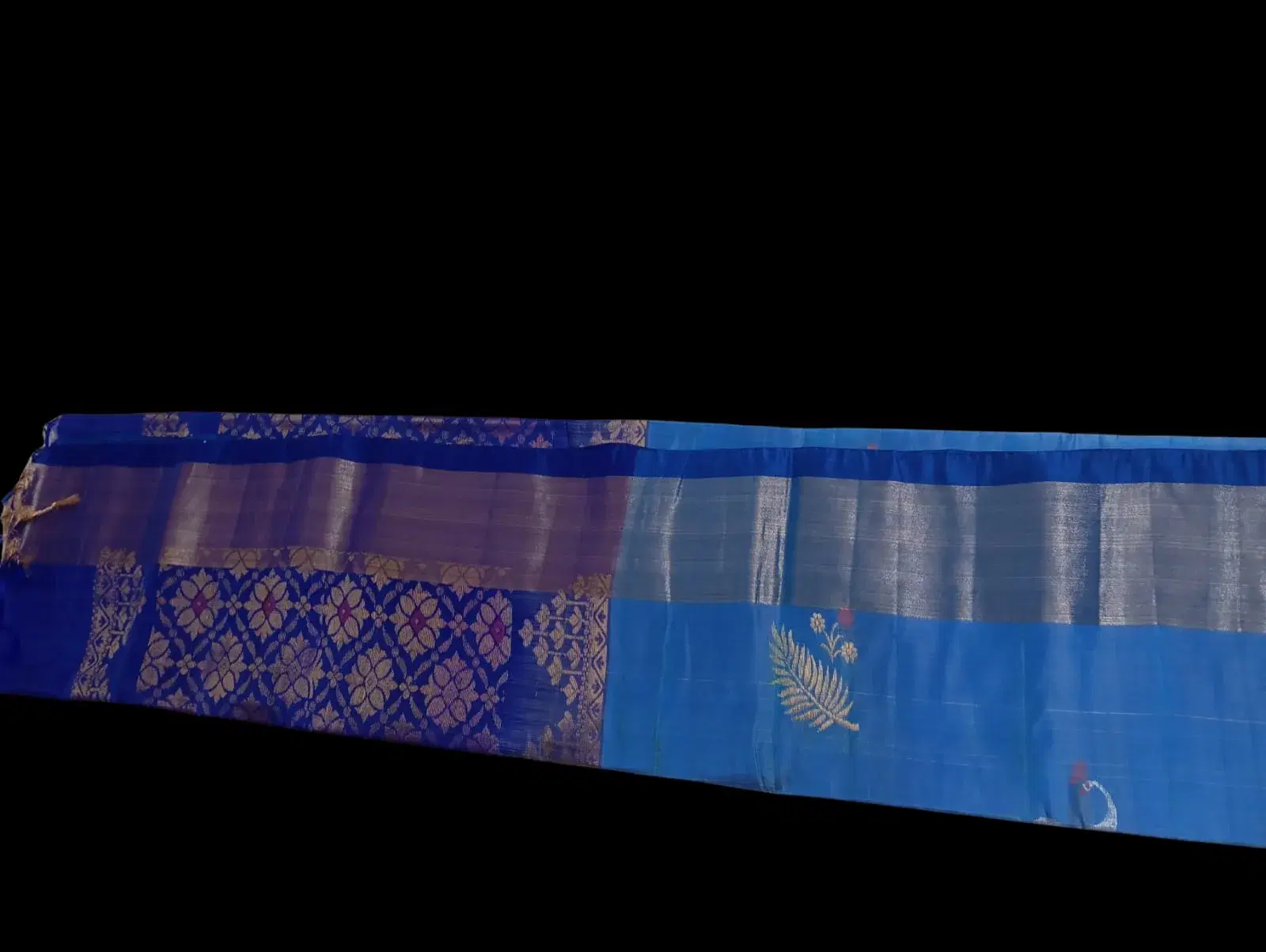 Blue Kanchi Pure Silk Saree with Zari Border