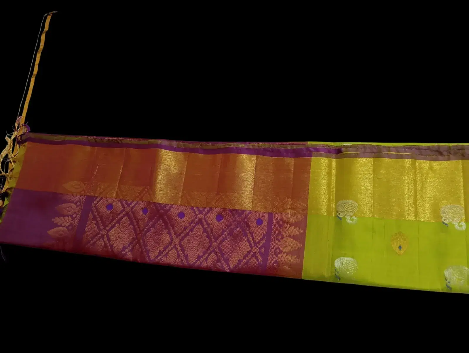 Kanchi Pure Silk Saree with Zari Border and Woven Motifs
