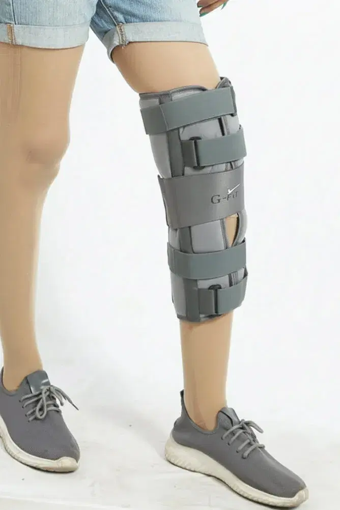 G-Fit Knee Immobilizer Brace with Adjustable Straps ,L- 14 Inches