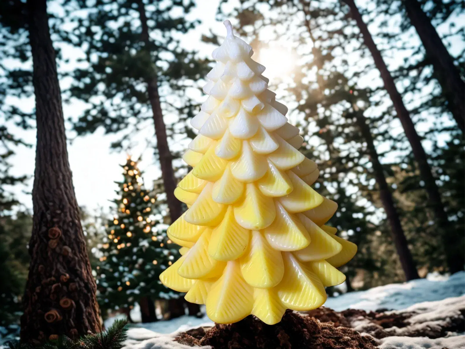 Handmade Tree-Shaped Decorative scented Candle, made from soya wax