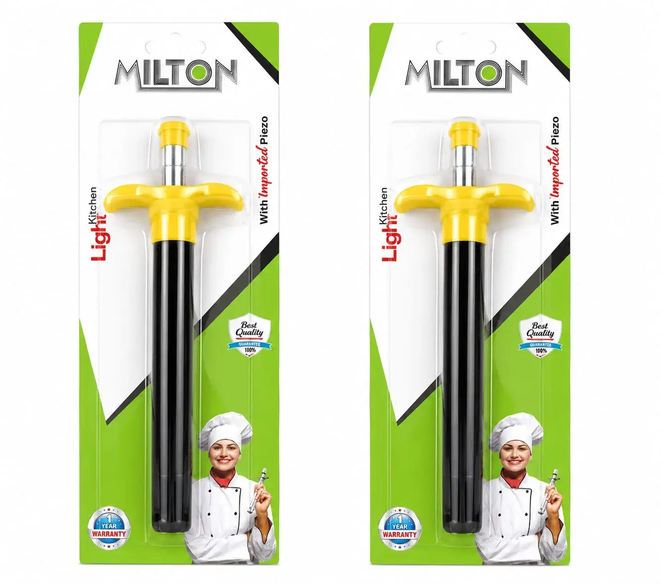 Milton Kitchen Gas Lighter with Piezo Ignition - Pack of 2