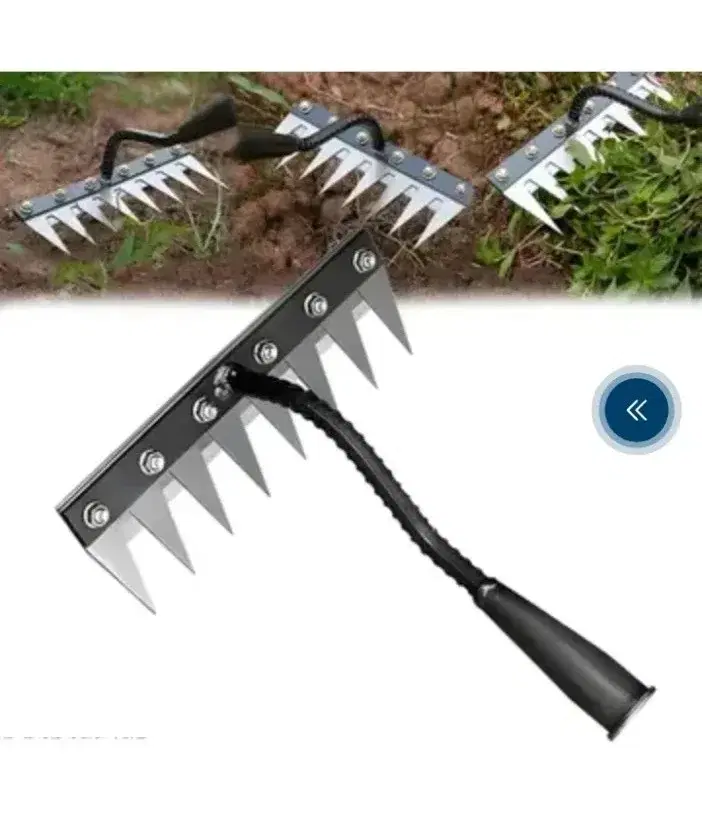 Manual Garden Weeding Rake with Stainless Steel Teeth