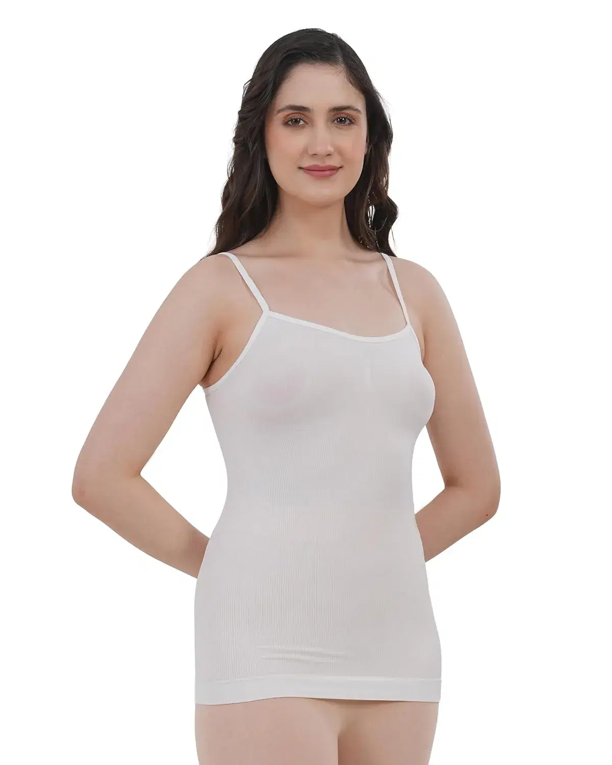 Women White Seamless Camisole Slip