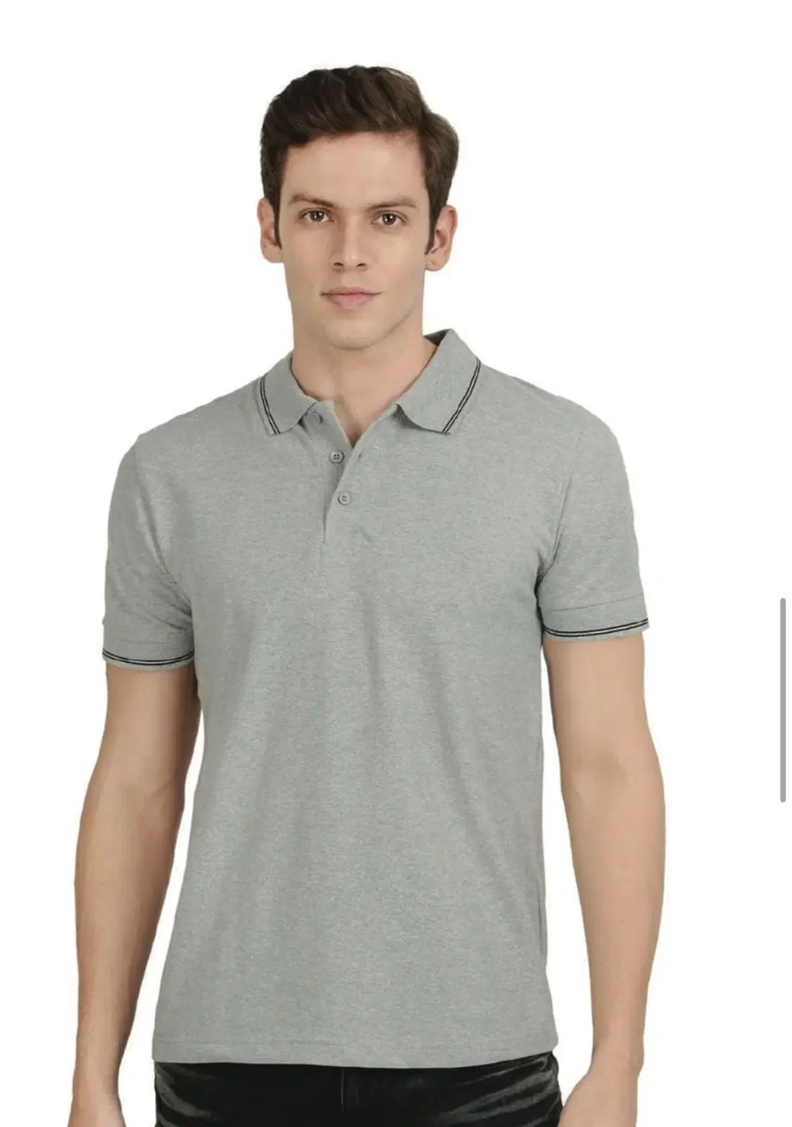 Men's  Solid Polo T-Shirt with Tipping
