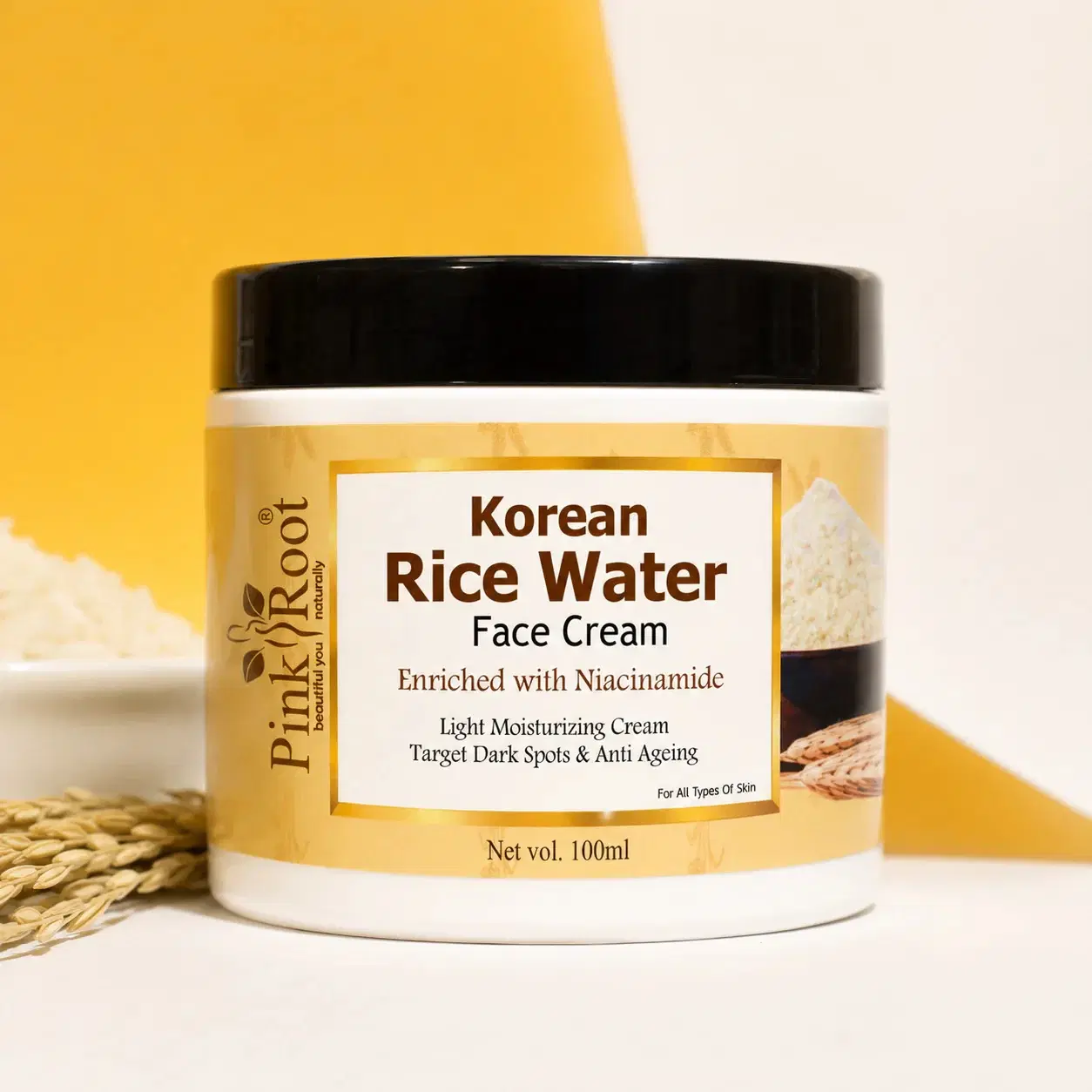 Pink Root Rice water Face & body Cream 100gm, Removes Excess Oil, Glass Looking Skin, Acne Controls