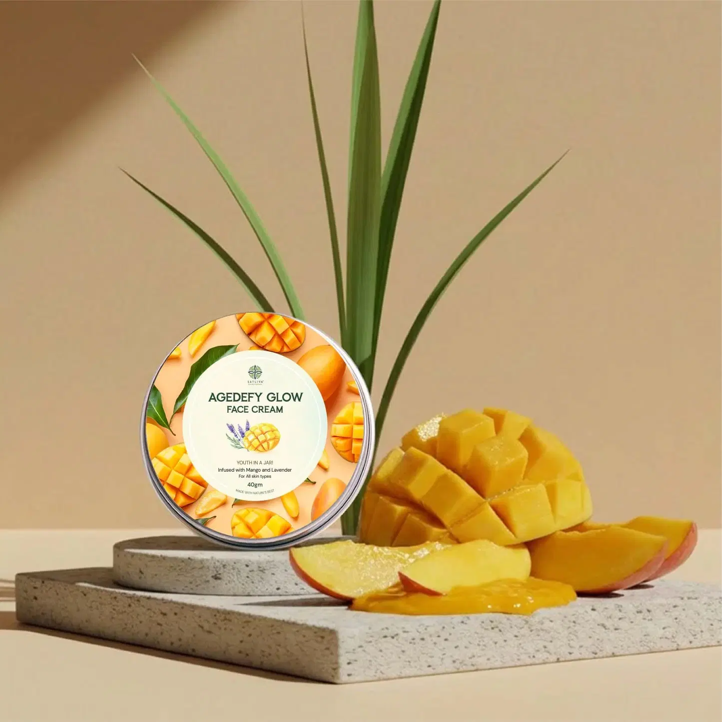 Satliva Agedefy Glow Face Cream with Mango & Lavender, 40g