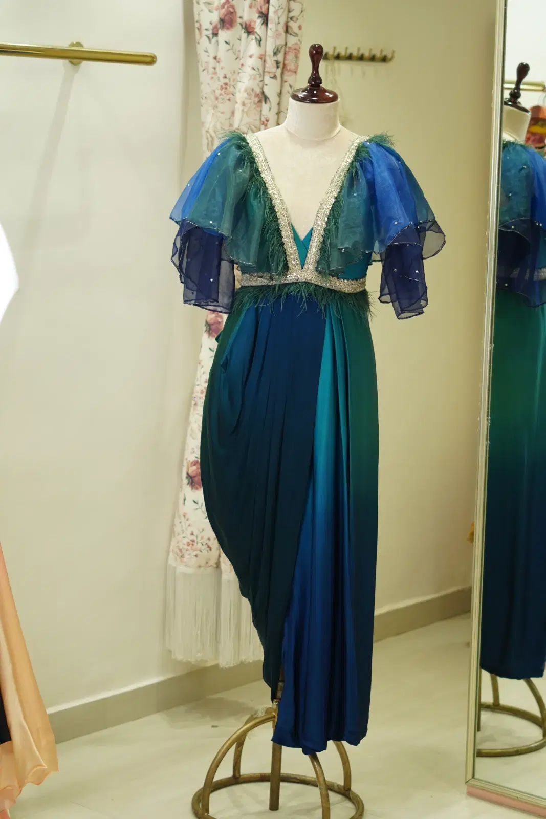 Women’s Satin Cocktail Draped Dress