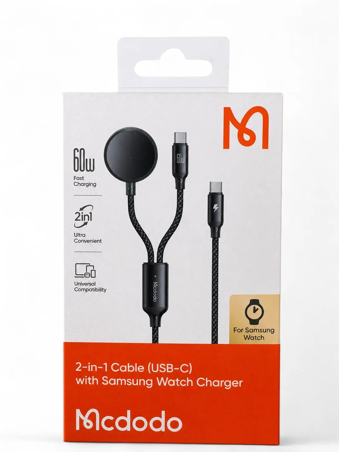 Mcdodo 2-in-1 USB-C Cable with Samsung Watch Charger 60W