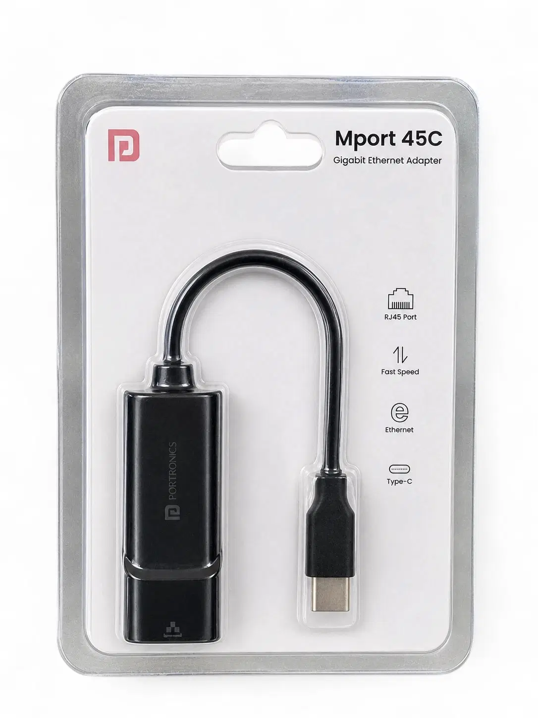 Portronics Mport 45C Type-C to RJ45 Gigabit Ethernet Adapter