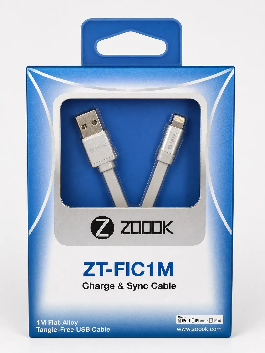 Zoook ZT-FIC1M Charge & Sync Cable 1m Lightning USB Cable