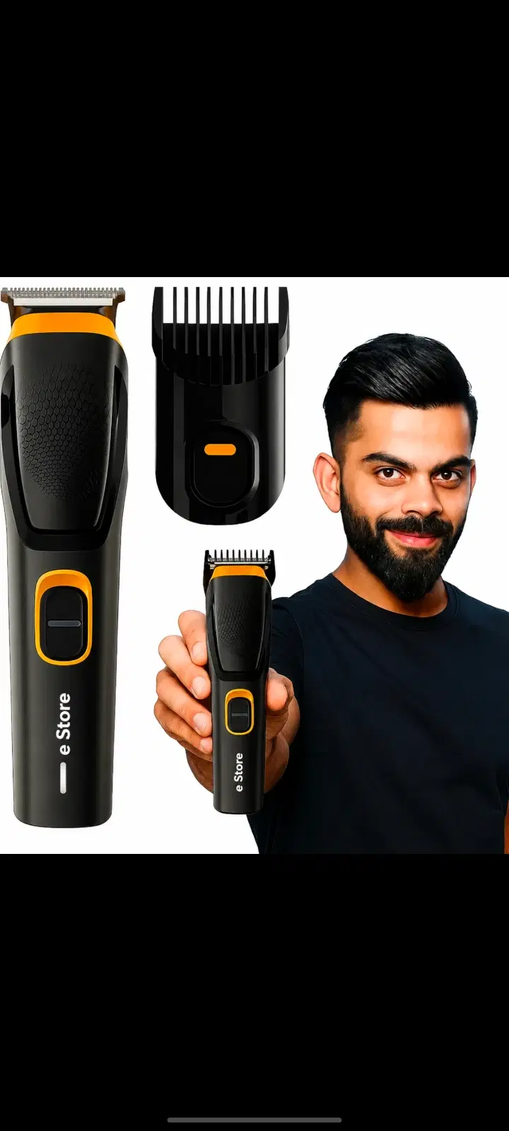 e Store Cordless Beard Trimmer with Detachable Comb