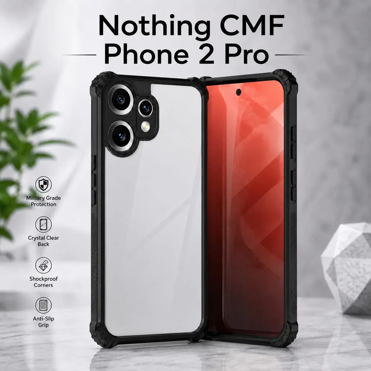 Nothing CMF Phone 2 Pro Rugged Clear Back Case