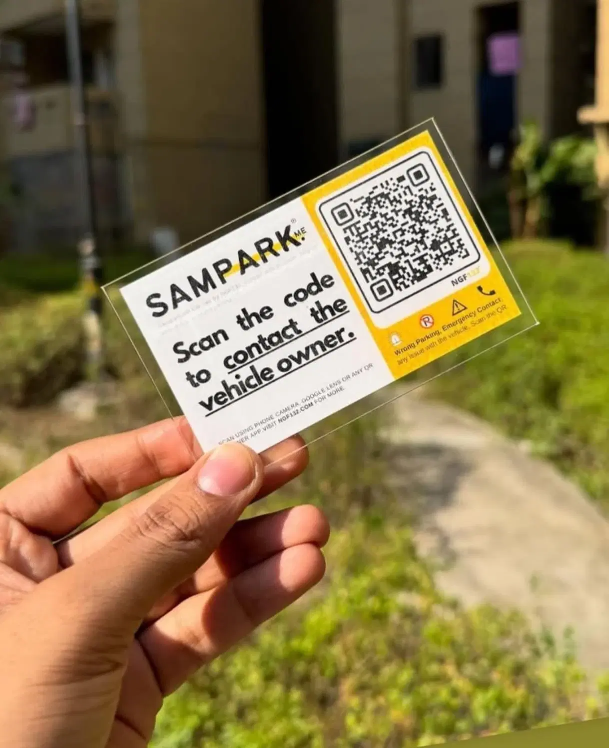 QR Code for  Vehicle Owner Contact Parking Sticker pack of 2 stickers for car