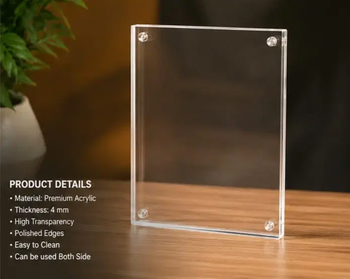 Clear Acrylic Double-Sided Photo Frame (Pack of 5)
