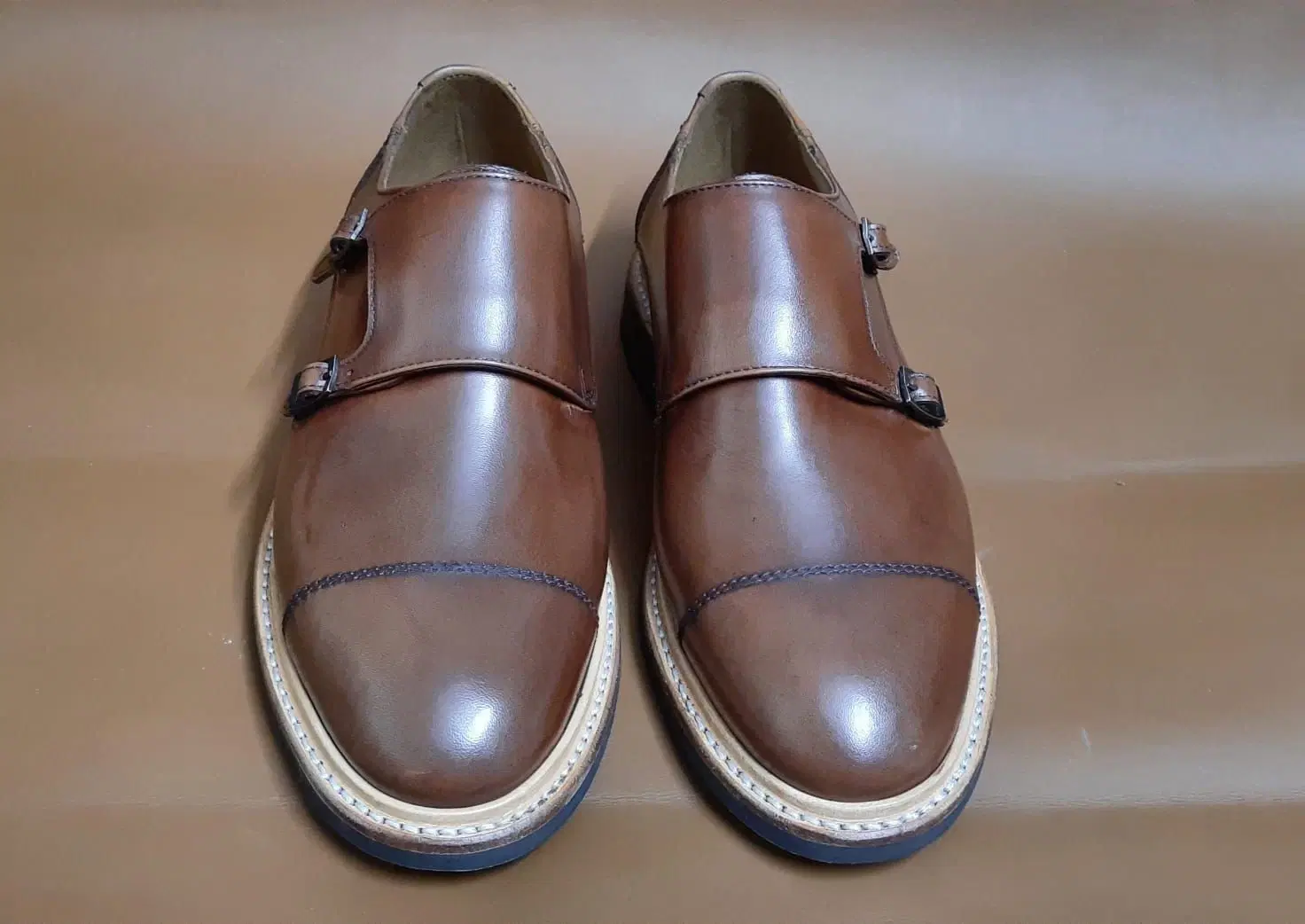 Men's Brown Double Monk Strap Formal Shoes