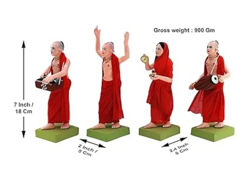 Simonart And Printing Iskcon Nagar Kirtan Clay Figurine Set