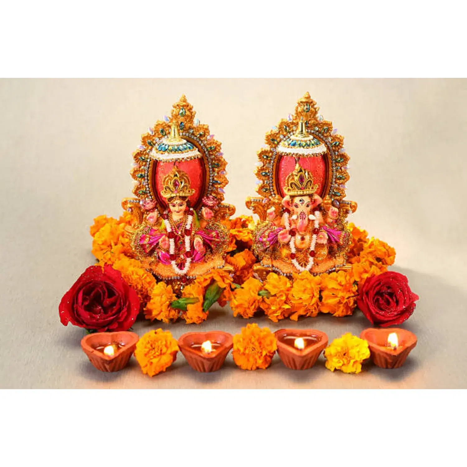 laxmi ganesh idol for diwali pooja room decor set