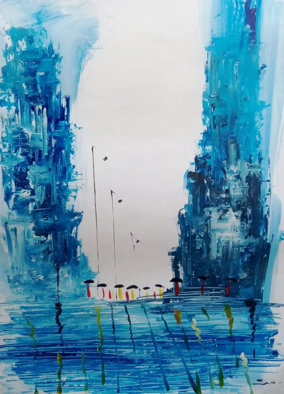 knife painting modern art home decor 2 ft 3 ft