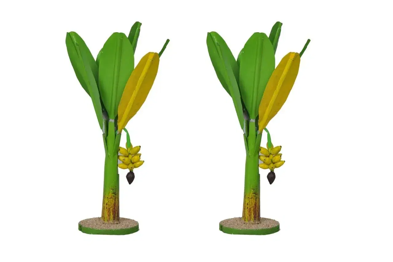 Banana Tree for Pooja - Metal Banana Trees for Decoration (12 Inches) 1 pair set