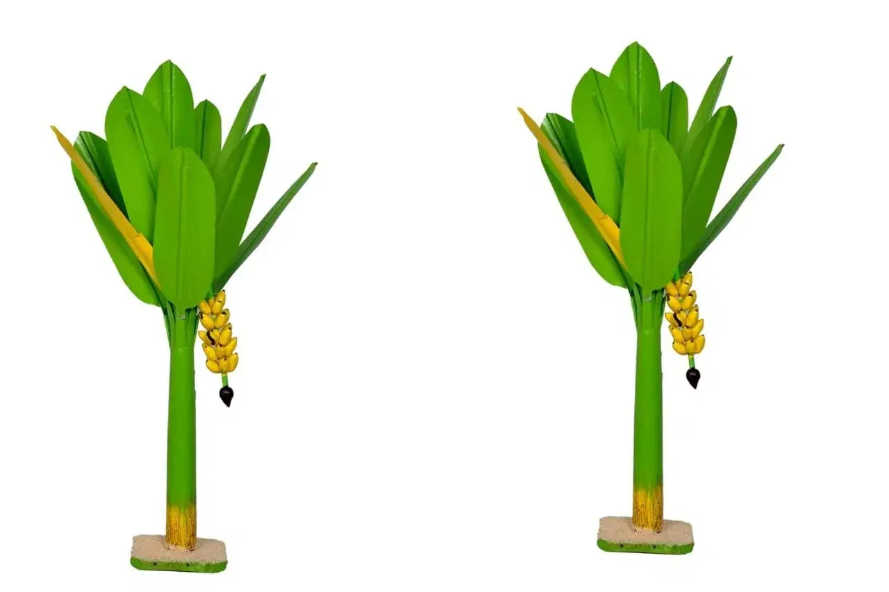 Banana Tree for Pooja - Metal Banana Trees for Decoration (1.6 Inches) pair