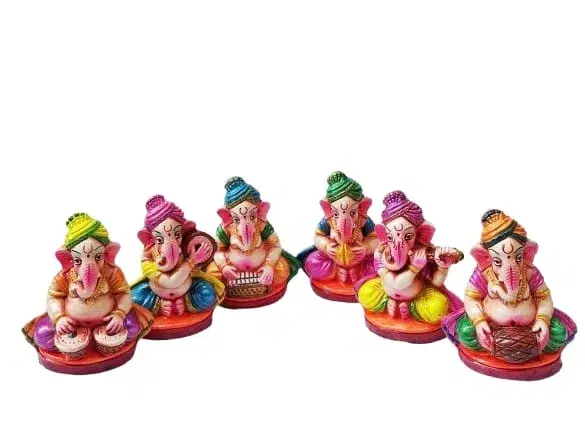 simonart and printing musical ganapathi idols 6 sets 10 cm 40 cm 10 cm