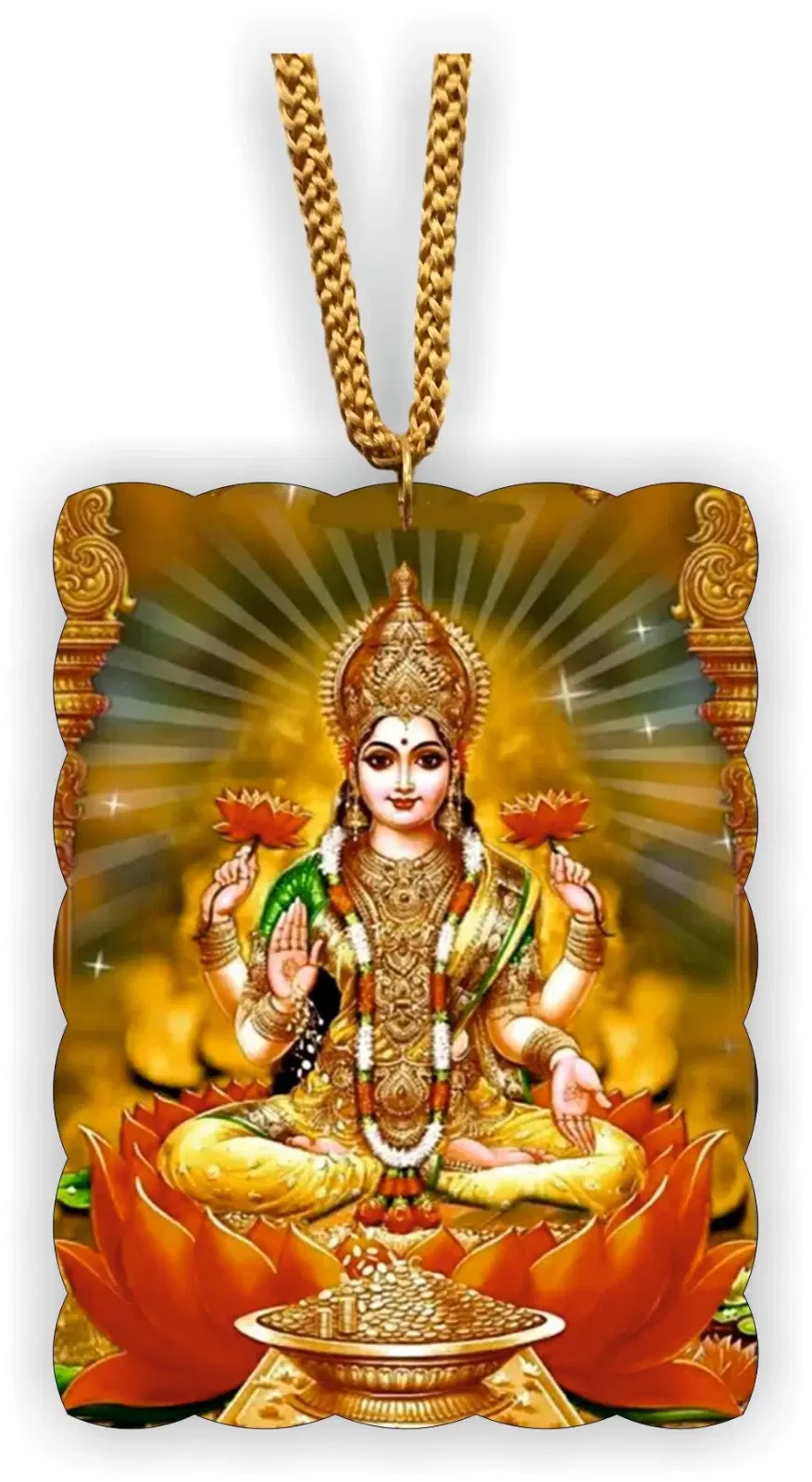 ART END car Rearview Mirror Ornament maa laxmi Idol car Photo Hanging