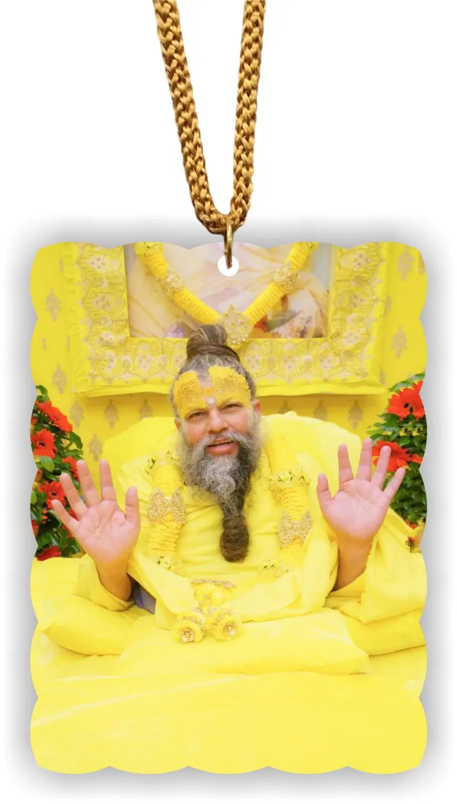 ART END car Hanging Ornament Photo Premanand Maharaj ji for car Hanging Accessories