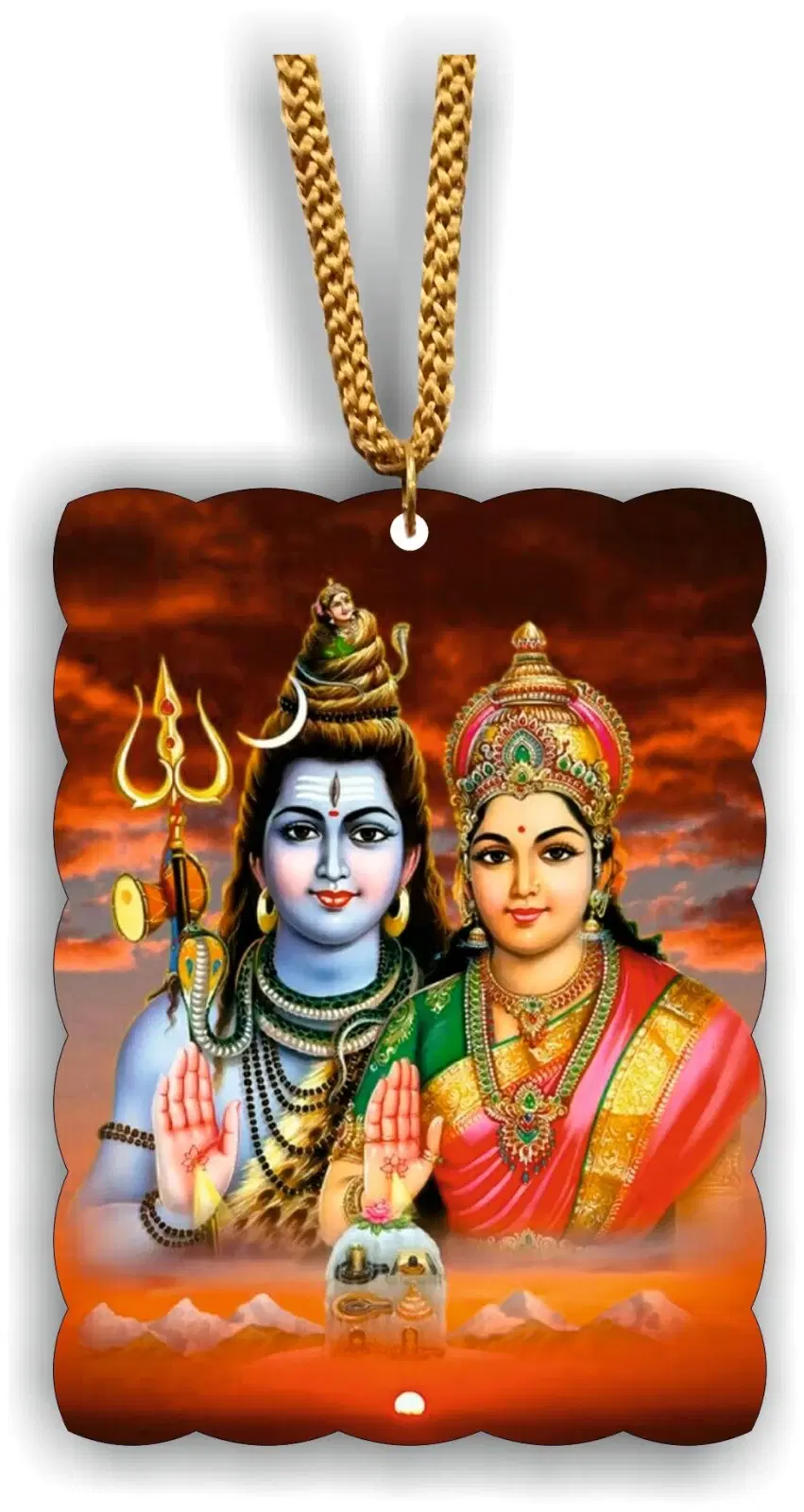 ARTEND car Rear View Mirror Hanging Shiv Parivar Photo car Hanging (S-1)