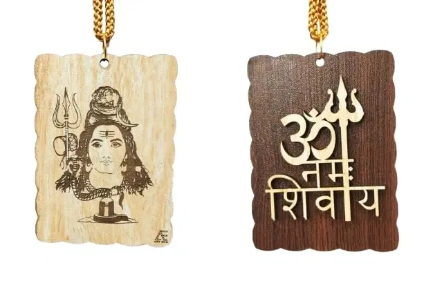 ARTEND Car Hanging Ornaments Wooden Shiv Om Namah Shivay-2