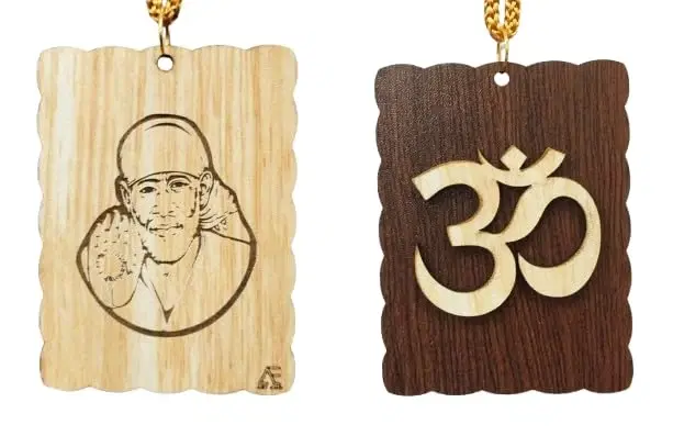ARTEND Car Hanging Ornaments Wooden OM SAI