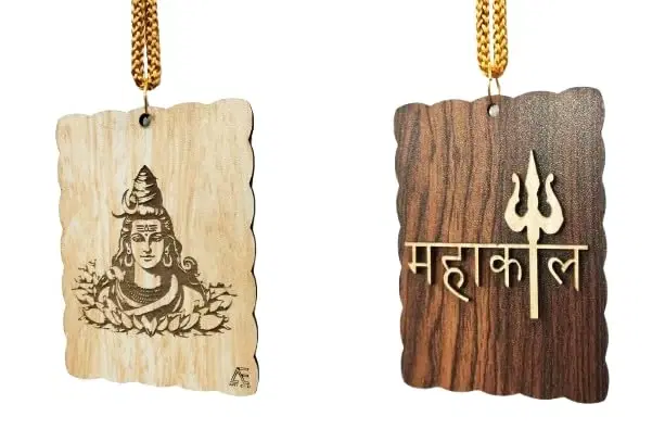 ARTEND Car Hanging Ornaments Wooden Shiv Mahakal