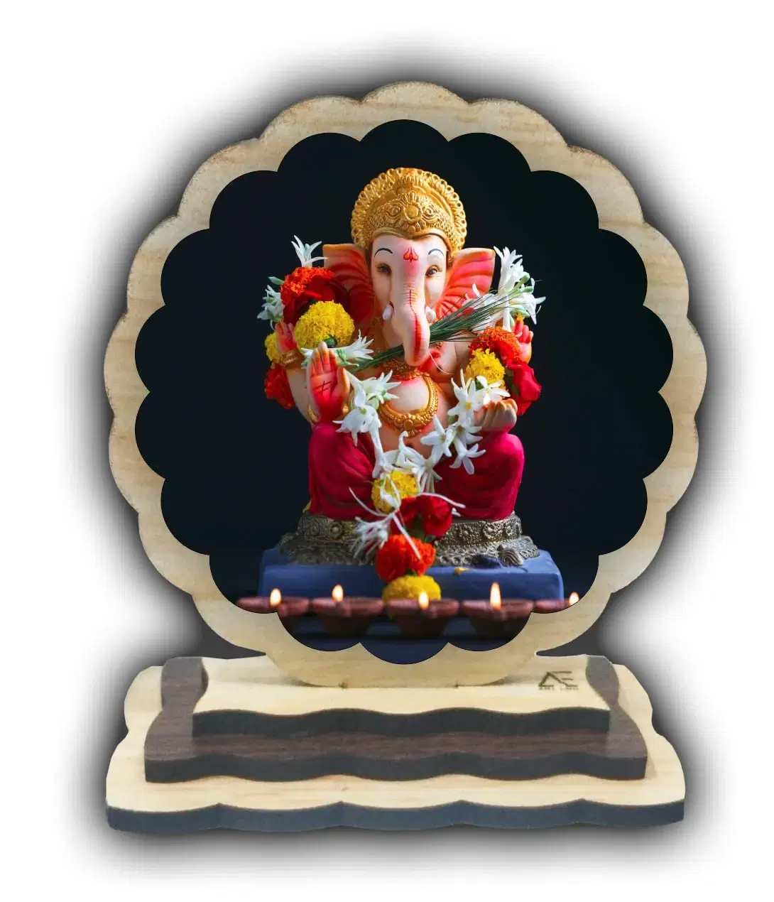 ART END Wooden Car Dashboard Decoration Item Ganesh car Dashboard Accessories