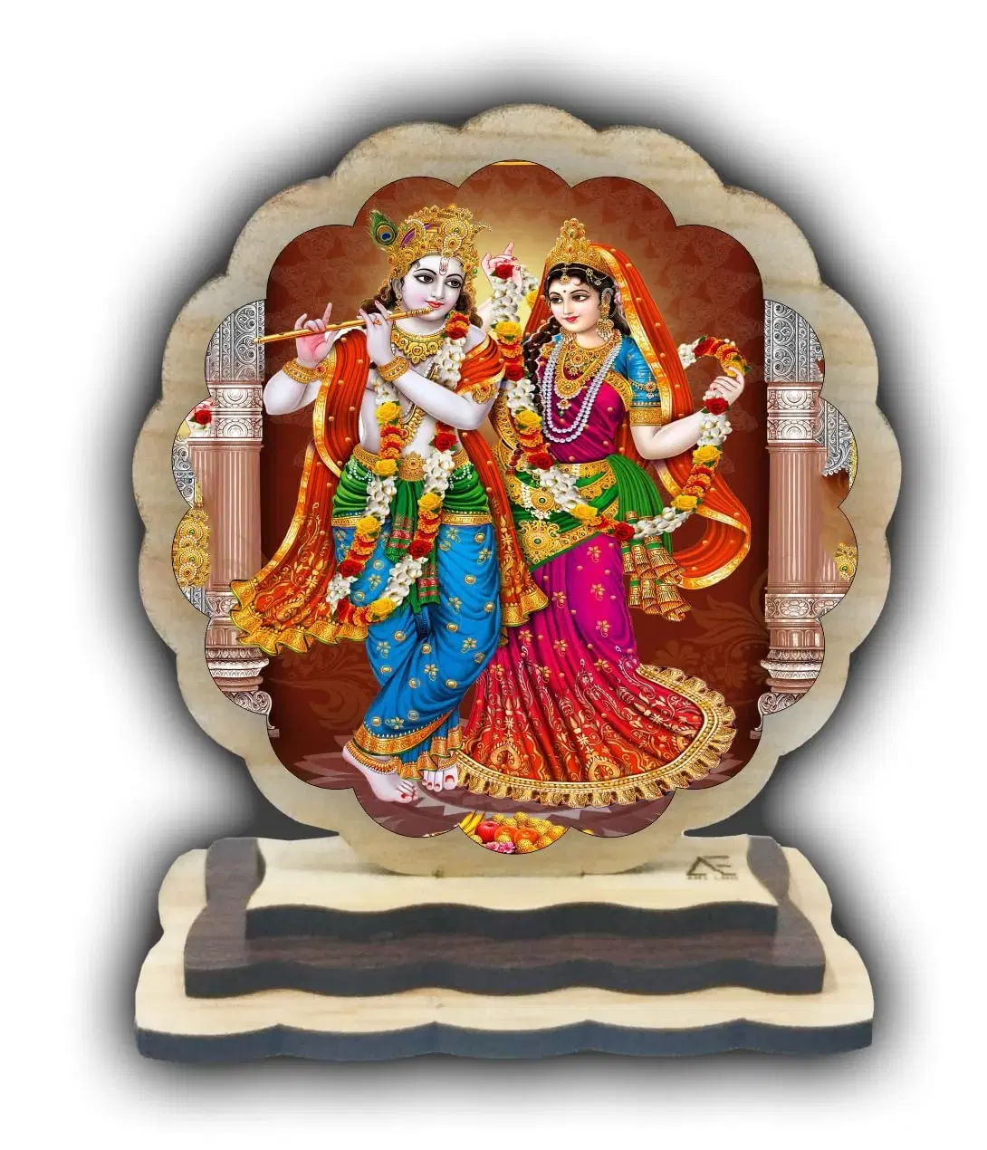 ART END Wooden Car Dashboard Decoration Item Radha Krishan for car Dashboard Accessories