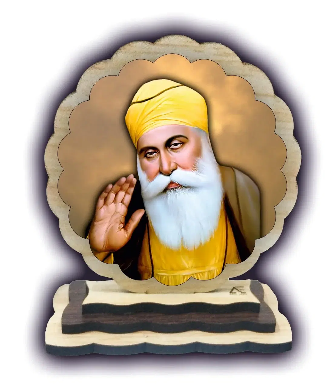 ART END Car Hanger Photo Frame guru nanak dev ji Sikh guru First guru car Divinity car Accessories for Dashboard (GGN-8)
