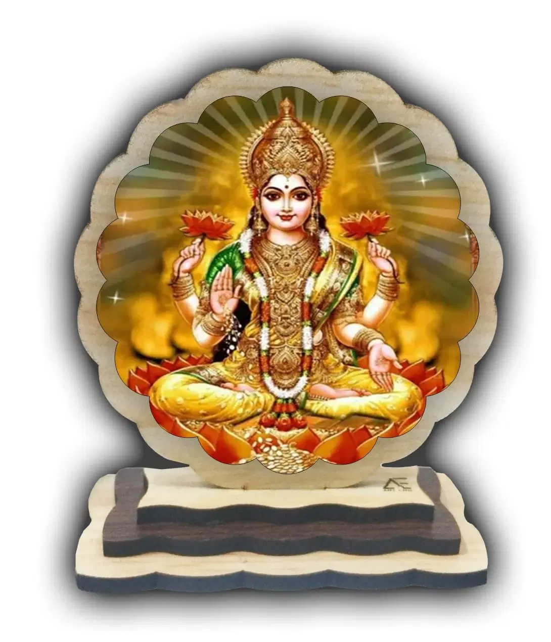 ART END Wooden Car Dashboard Decoration Item Maa Laxmi car Dashboard Accessories