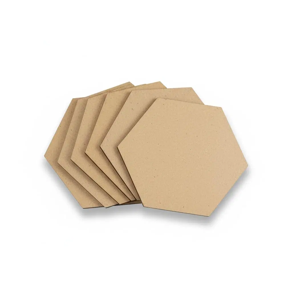 Art End Wooden MDF Board for Art and Craft | 5 Inch-2 mm | Hexagon MDF Cutouts for Painting, Mandala | Plain Blank Unfinished Hexagon Cutouts | Craft Supplies (Pack of 15)