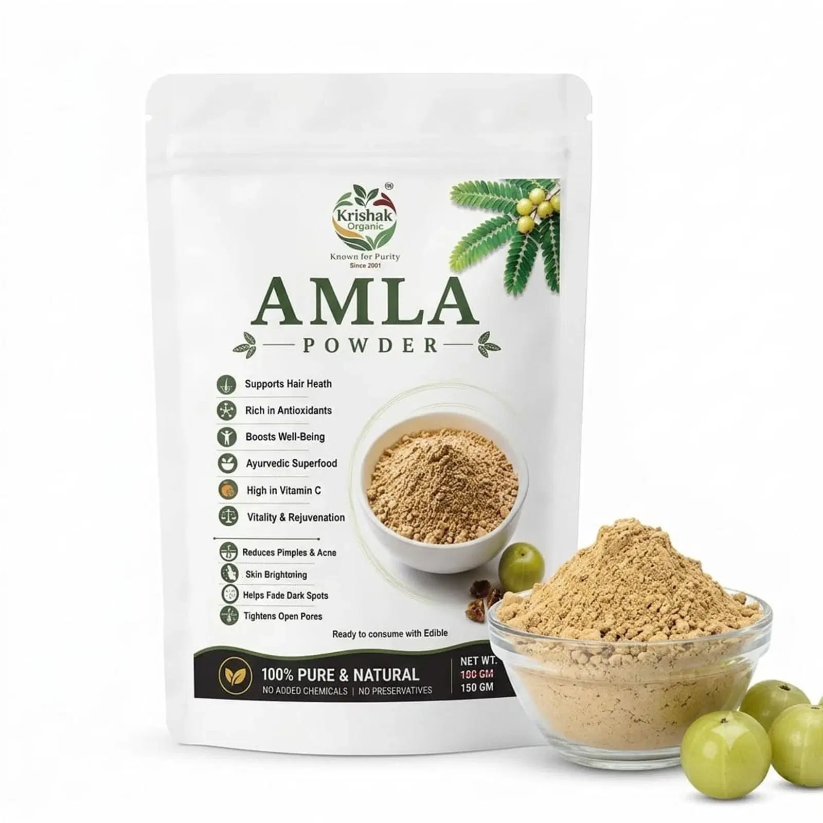 Krishak Organic Dehydrated Amla Powder
