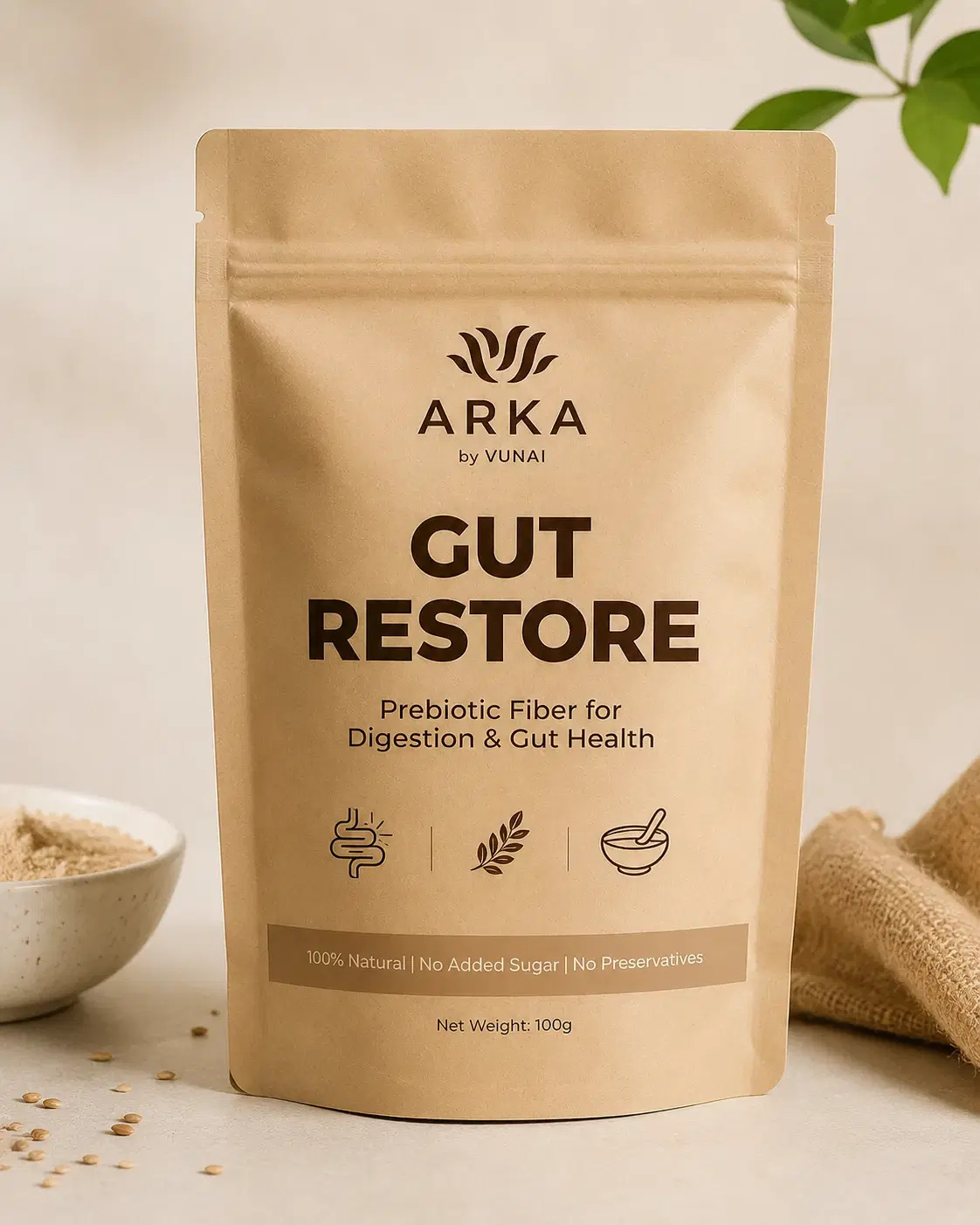 ARKA by VUNAI | Gut Restore | Raw Green Banana Powder | 100 g