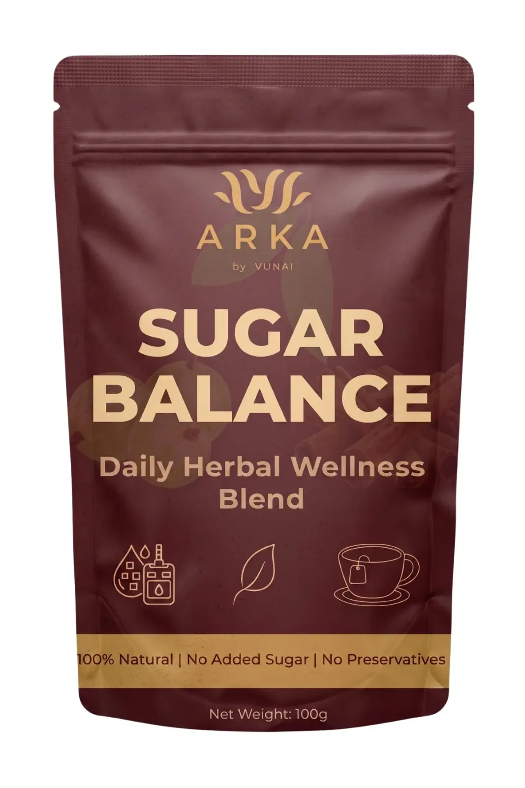 ARKA by VUNAI | Sugar Balance | Guava Leaf, Amla & Ceylon Cinnamon Blend | 100 g