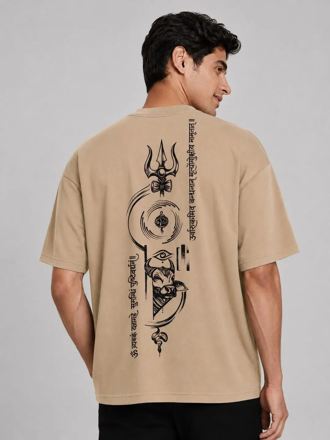 All heaven Printed Round Neck Oversize Pre-customized Tshirt for Men